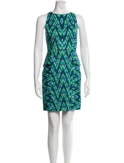 Pre-owned Milly Printed Mini Dress In Multi