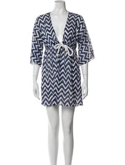 Pre-owned Milly Printed Mini Dress In Multi