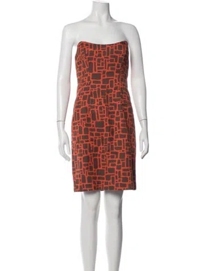 Pre-owned Milly Printed Mini Dress In Multi