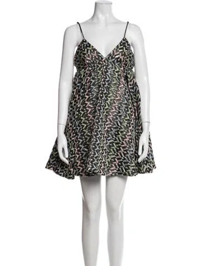 Pre-owned Milly Printed Mini Dress In Multi