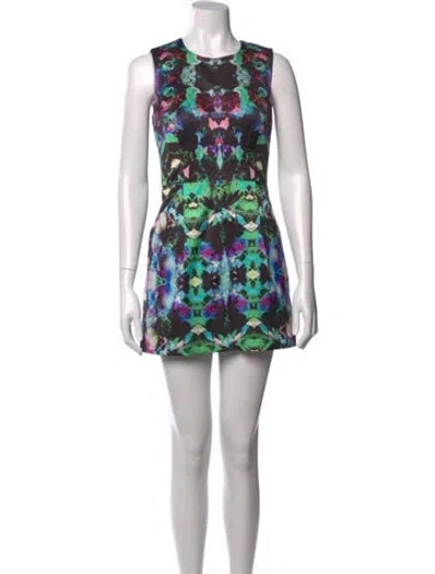 Pre-owned Milly Printed Mini Dress In Multi