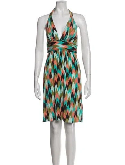 Pre-owned Milly Printed Mini Dress In Multicolor