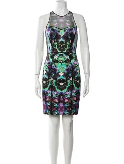 Pre-owned Milly Printed Mini Dress In Multicolor