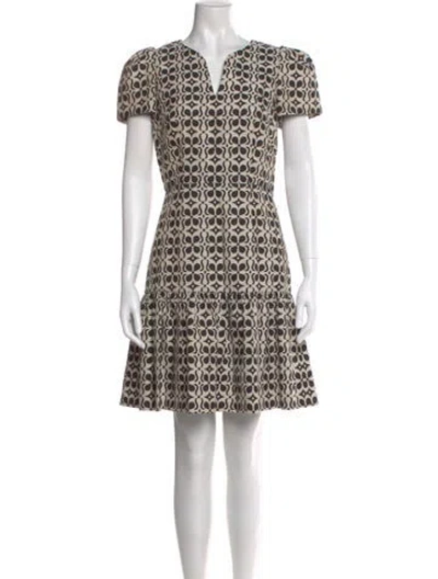 Pre-owned Milly Printed Mini Dress In Neutral