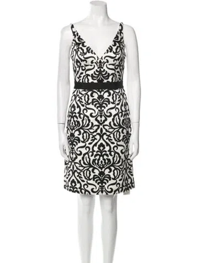Pre-owned Milly Printed Mini Dress In Neutral