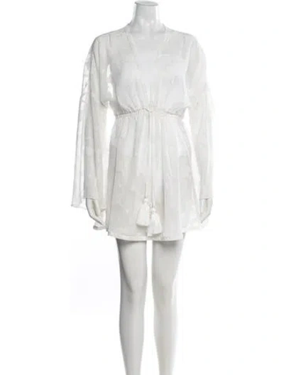Pre-owned Milly Printed Mini Dress In Neutral