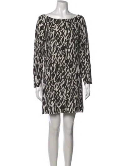 Pre-owned Milly Printed Mini Dress In Neutrals