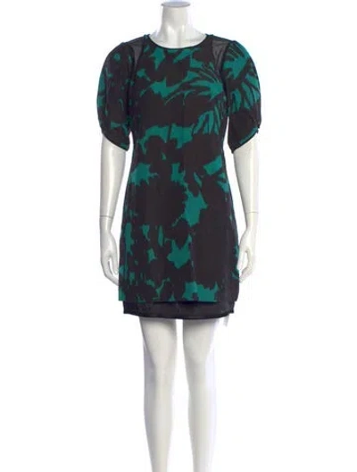 Pre-owned Milly Printed Mini Dress In Neutrals