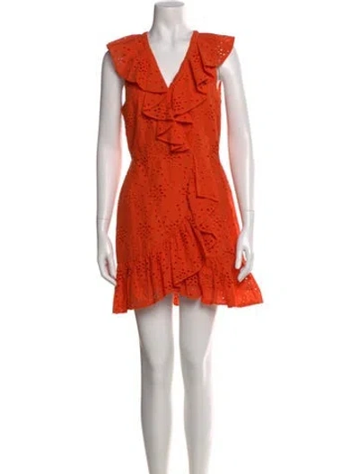 Pre-owned Milly Printed Mini Dress In Orange