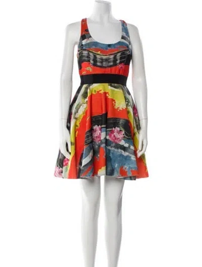 Pre-owned Milly Printed Mini Dress In Orange