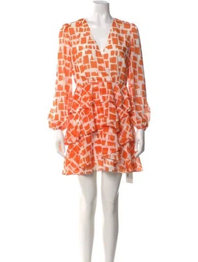 Pre-owned Milly Printed Mini Dress In Orange