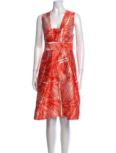 Pre-owned Milly Printed Mini Dress In Orange