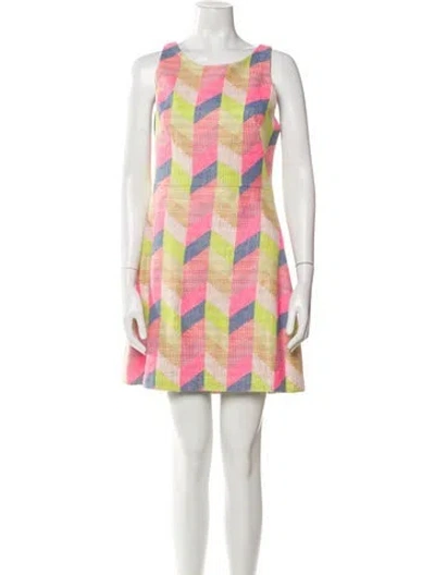 Pre-owned Milly Printed Mini Dress In Pink