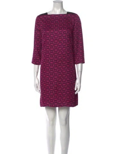 Pre-owned Milly Printed Mini Dress In Pink