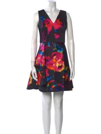 Pre-owned Milly Printed Mini Dress In Pink