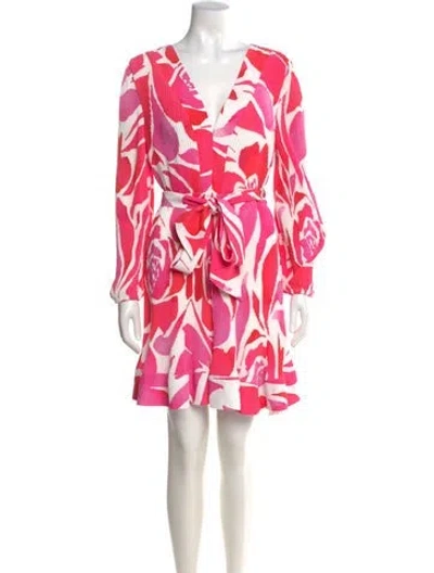 Pre-owned Milly Printed Mini Dress In Pink