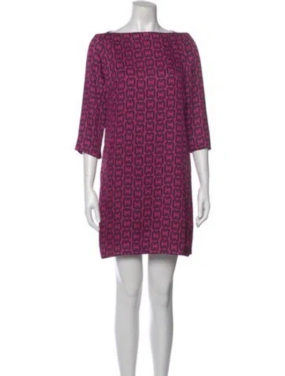 Pre-owned Milly Printed Mini Dress In Pink