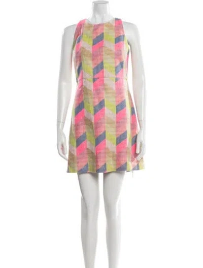 Pre-owned Milly Printed Mini Dress In Pink