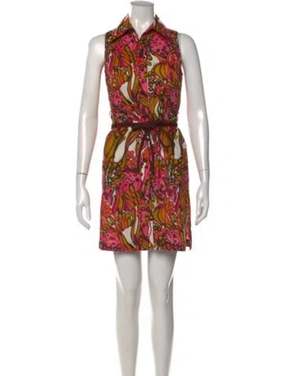 Pre-owned Milly Printed Mini Dress In Pink