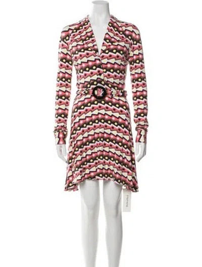 Pre-owned Milly Printed Mini Dress In Pink