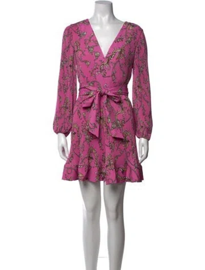 Pre-owned Milly Printed Mini Dress In Pink