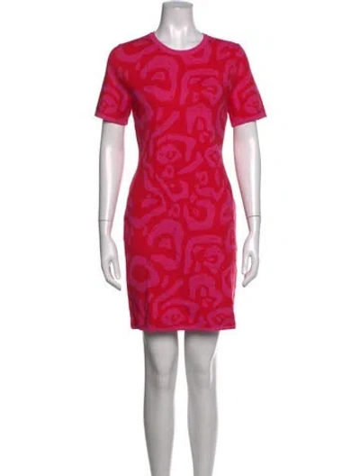 Pre-owned Milly Printed Mini Dress In Pink