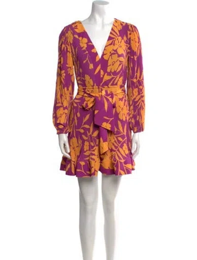 Pre-owned Milly Printed Mini Dress In Purple