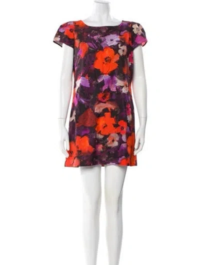 Pre-owned Milly Printed Mini Dress In Purple