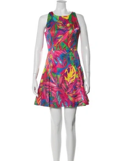 Pre-owned Milly Printed Mini Dress In Purple