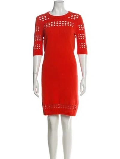 Pre-owned Milly Printed Mini Dress In Red