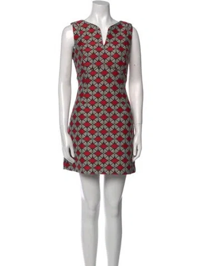 Pre-owned Milly Printed Mini Dress In Red