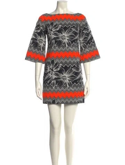 Pre-owned Milly Printed Mini Dress In Red