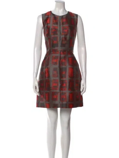 Pre-owned Milly Printed Mini Dress In Red