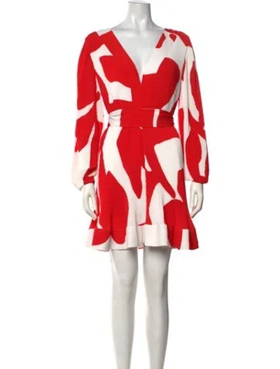 Pre-owned Milly Printed Mini Dress In Red