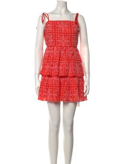 Pre-owned Milly Printed Mini Dress In Red