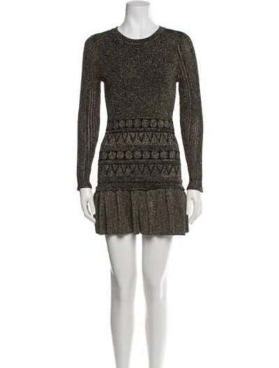 Pre-owned Milly Printed Mini Dress W/ Tags In Black