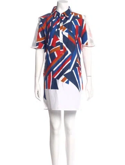 Pre-owned Milly Printed Mini Dress W/ Tags In Blue