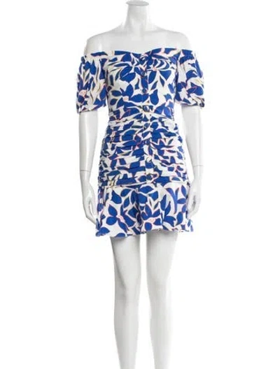 Pre-owned Milly Printed Mini Dress W/ Tags In Blue