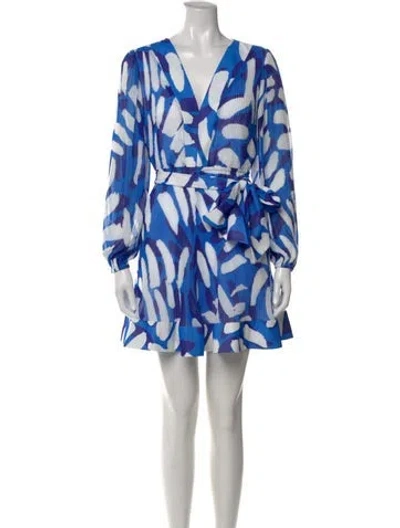 Pre-owned Milly Printed Mini Dress W/ Tags In Blue