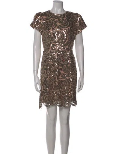 Pre-owned Milly Printed Mini Dress W/ Tags In Brown