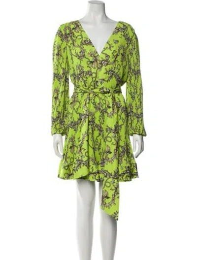 Pre-owned Milly Printed Mini Dress W/ Tags In Green