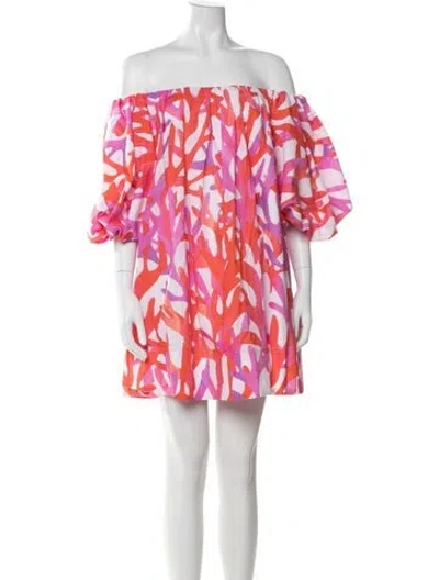 Pre-owned Milly Printed Mini Dress W/ Tags In Multi