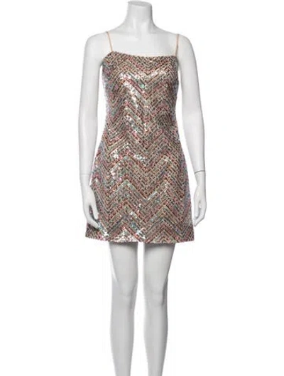 Pre-owned Milly Printed Mini Dress W/ Tags In Multicolor