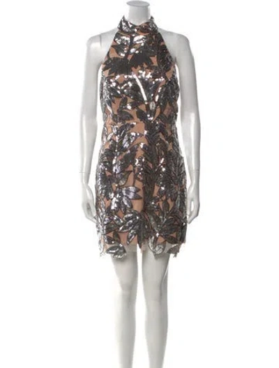 Pre-owned Milly Printed Mini Dress W/ Tags In Neutral