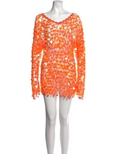 Pre-owned Milly Printed Mini Dress W/ Tags In Orange