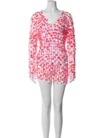 Pre-owned Milly Printed Mini Dress W/ Tags In Pink