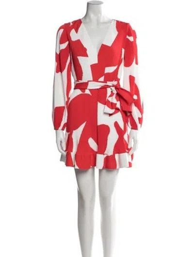 Pre-owned Milly Printed Mini Dress W/ Tags In Red