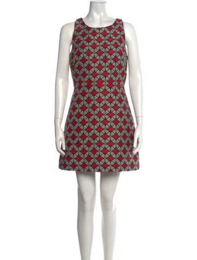 Pre-owned Milly Printed Mini Dress W/ Tags In Red