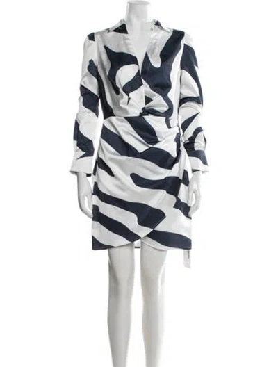 Pre-owned Milly Printed Mini Dress W/ Tags In White