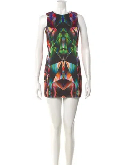 Pre-owned Milly Printed Mini Dress In White